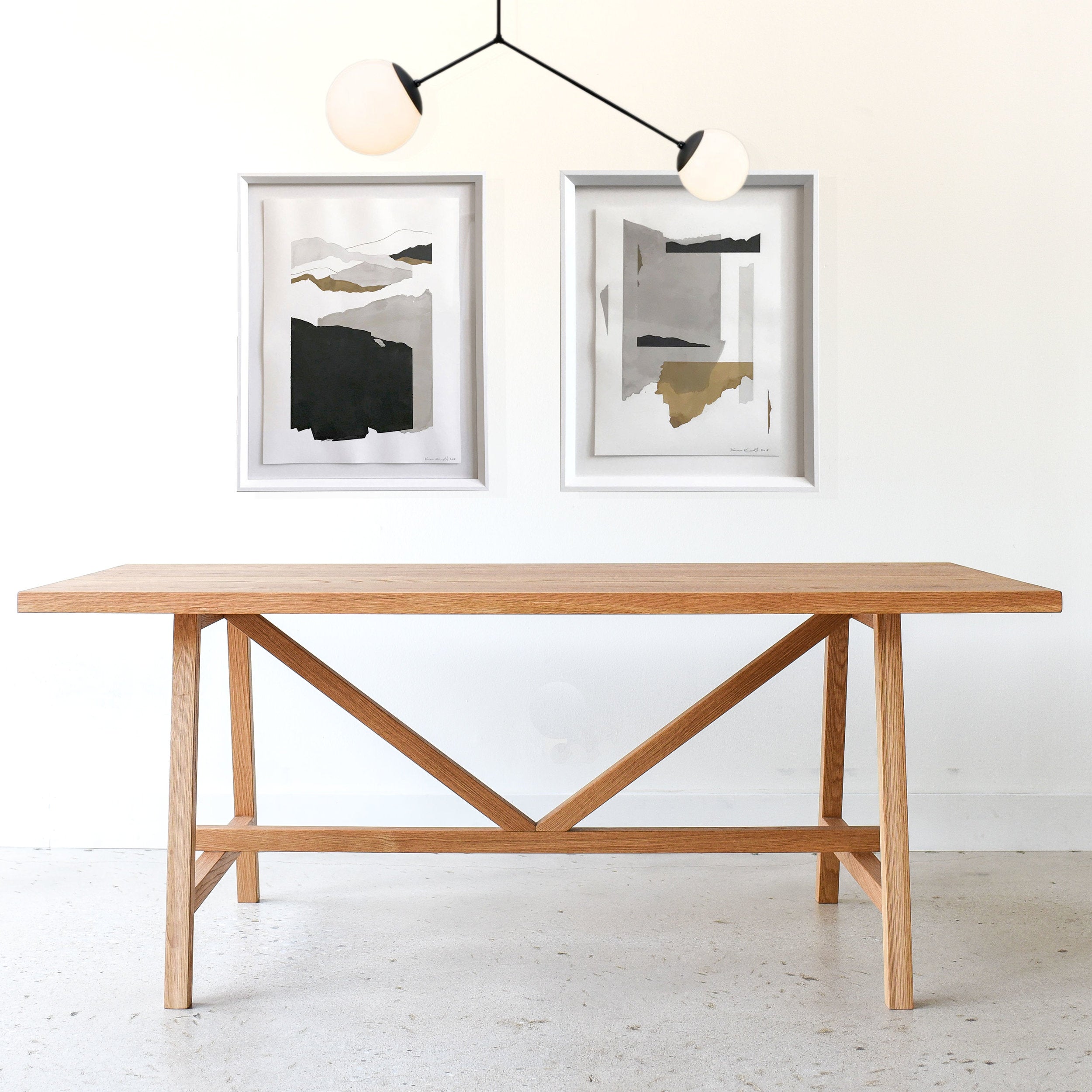 Modern Butterfly Trestle Dining Table